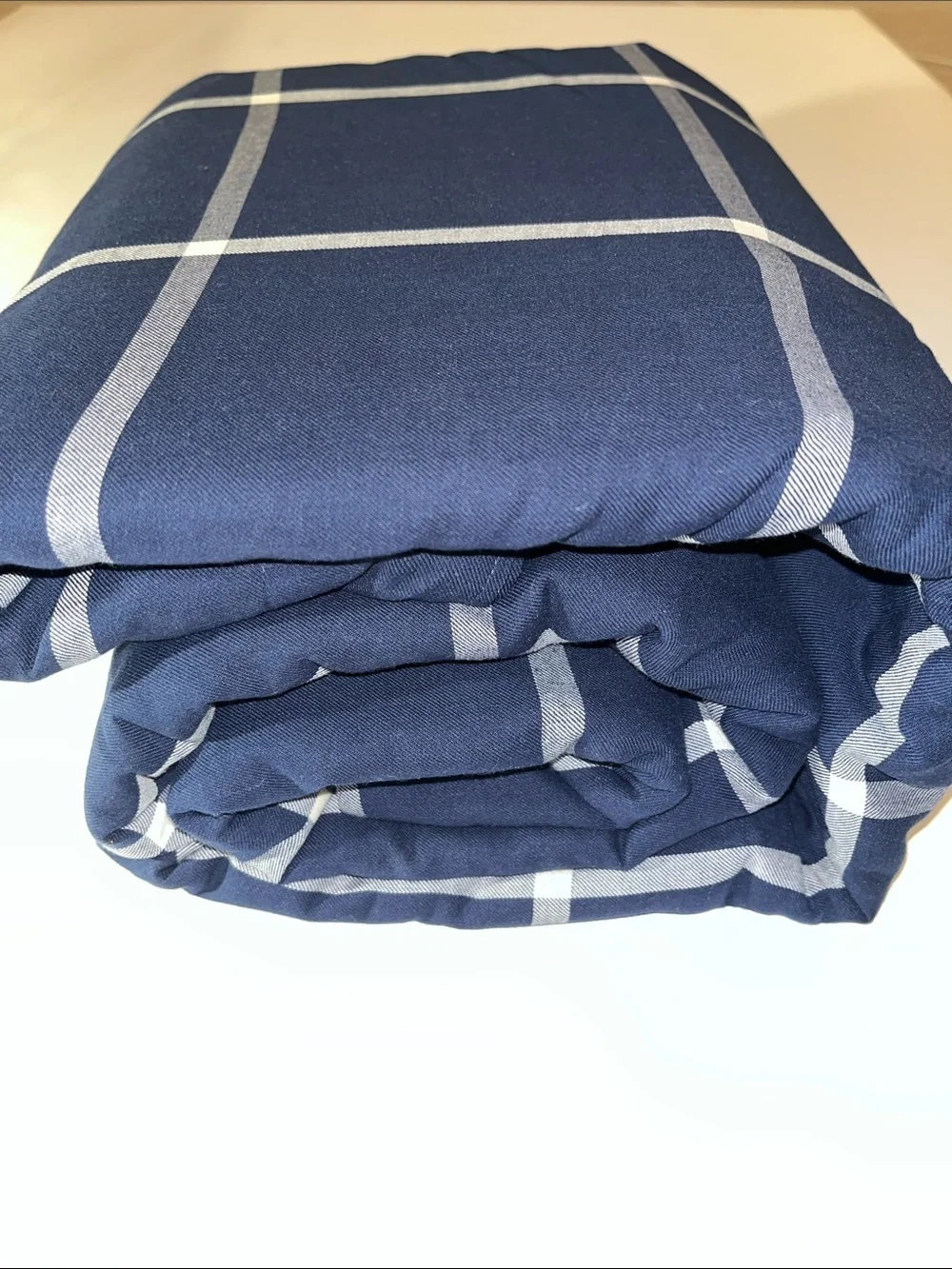 Ralph Lauren Modern Equestrian Windowpane Navy King Duvet 10% Cashmere $570
